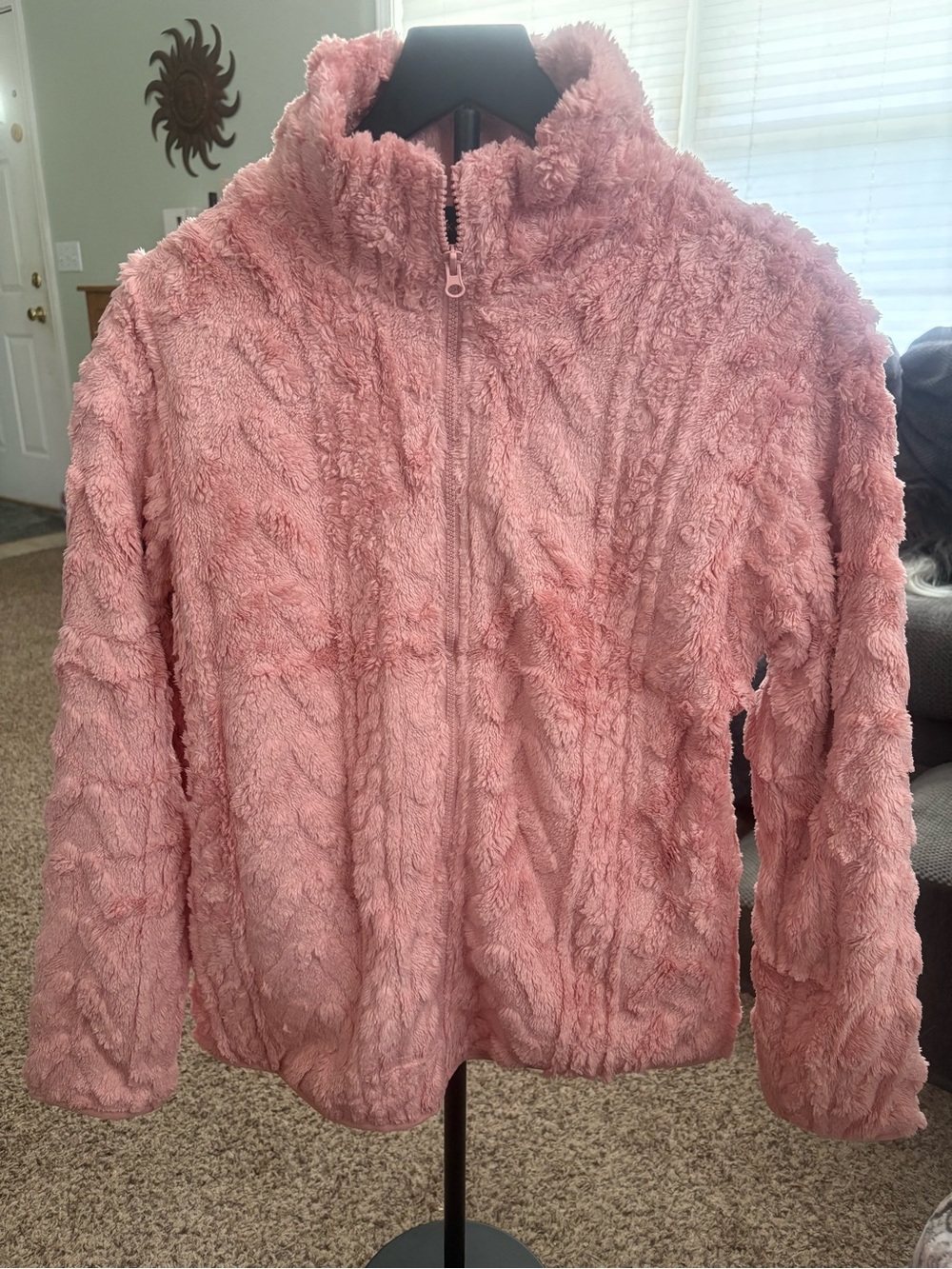 Soft Plush Pink Zip-Up Jacket